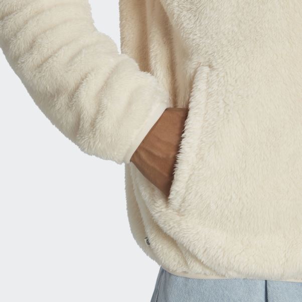 Veste De Survêtement Essentials+ Fluffy Fleece Adidas Blanc