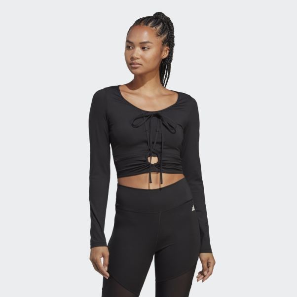 T-shirt à Manches Longues Adidas Training Dance Noir