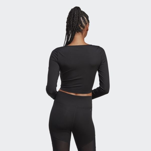 T-shirt à Manches Longues Adidas Training Dance Noir