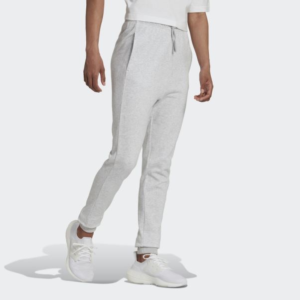 Adidas Pantalon Gris Clair Chiné Studio Lounge Taille Haute