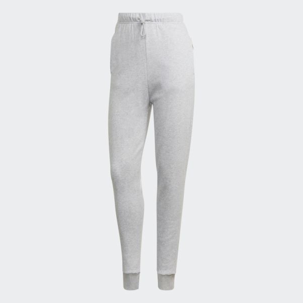 Adidas Pantalon Gris Clair Chiné Studio Lounge Taille Haute