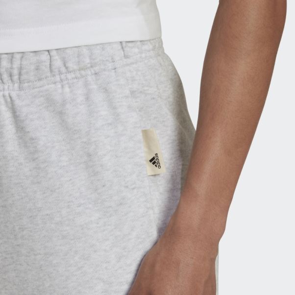 Adidas Pantalon Gris Clair Chiné Studio Lounge Taille Haute