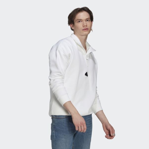 Sweat Adidas 1/4 Zip Blanc