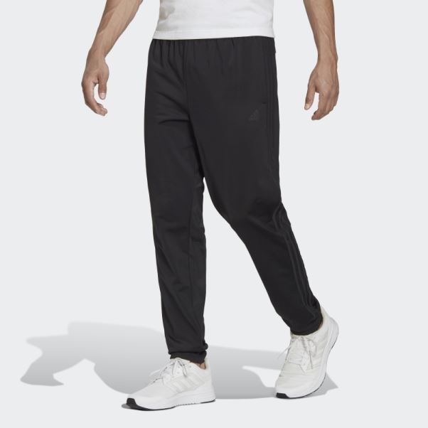 Pantalon De Survêtement Fuselé à 3 Bandes Adidas Essentials Warm-up Noir