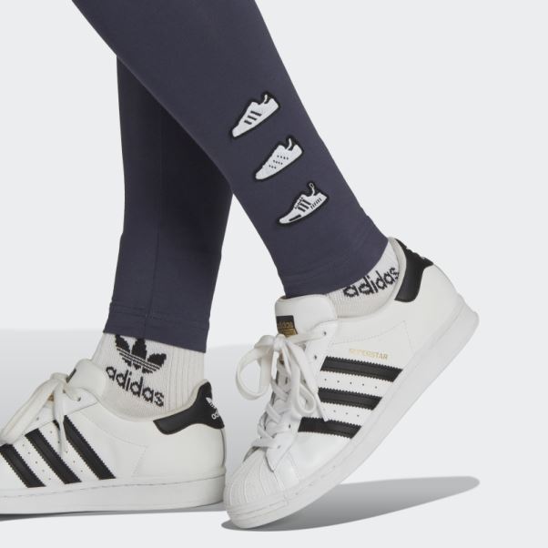 Legging Brodé Adidas Bleu Marine
