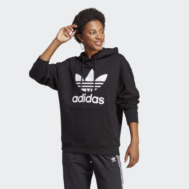 Adidas Sweat à Capuche Noir Trèfle