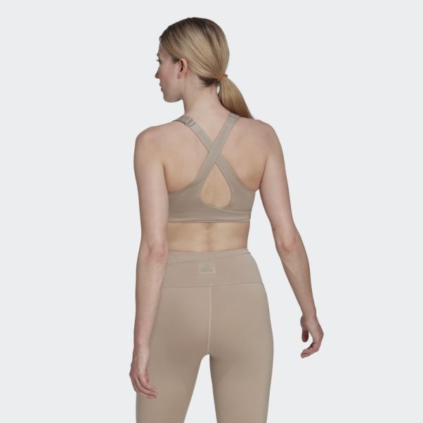 Soutien-gorge à Maintien élevé Adidas Fastimpact Luxe Run Beige