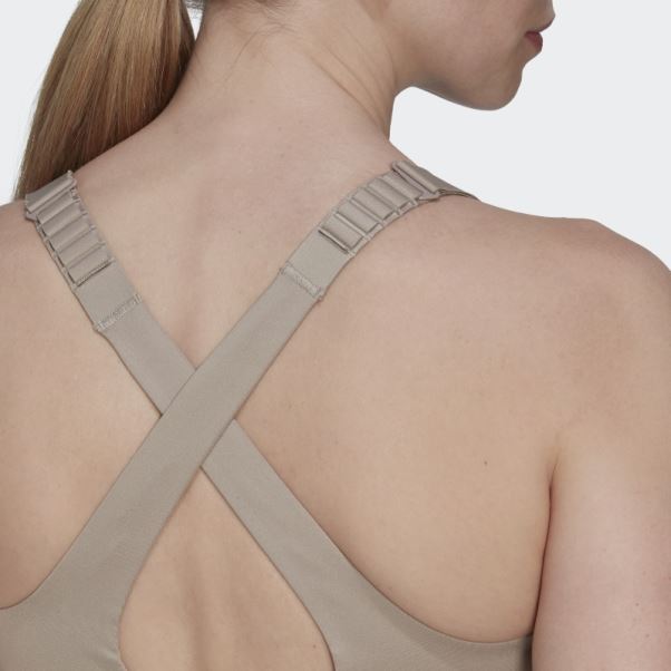 Soutien-gorge à Maintien élevé Adidas Fastimpact Luxe Run Beige