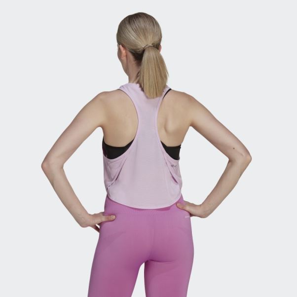 Lilas Aeroready Made For Training Débardeur à Fleurs Adidas