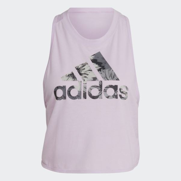 Adidas Aeroready Made For Training Débardeur à Fleurs Lilas