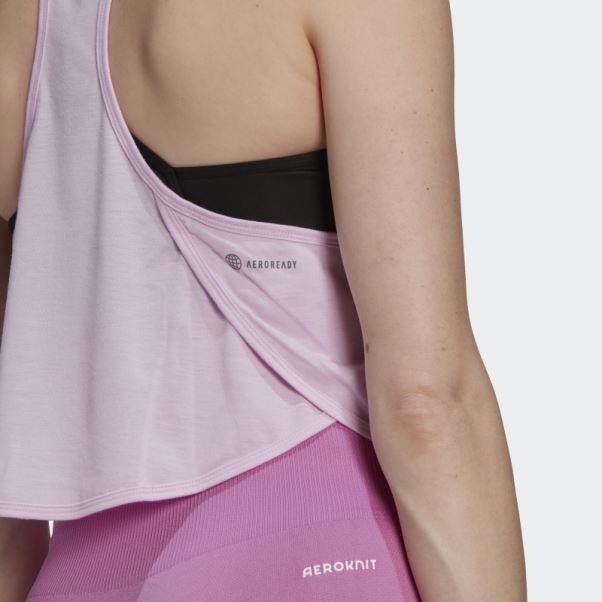 Adidas Aeroready Made For Training Débardeur à Fleurs Lilas