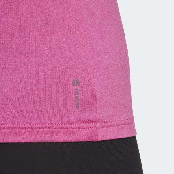 Aeroready Train Essentials T-shirt à Col En V Avec Logo Minimal Adidas Fuchsia