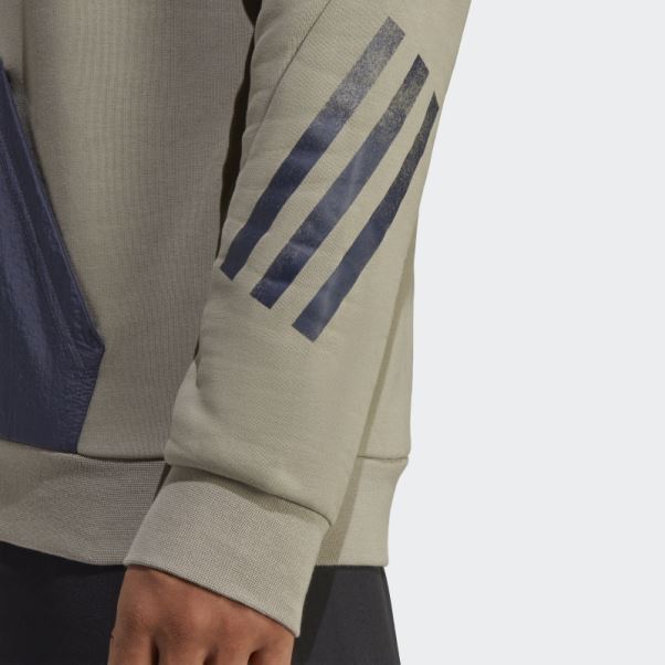 Sweat à Capuche All Blacks Rugby Lifestyle Caillou Argenté Adidas