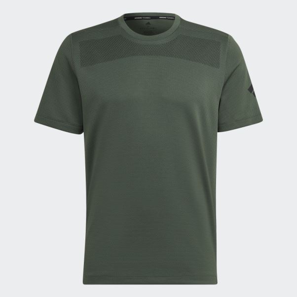 T-shirt D'entraînement à Impact Sur Le Rack Avant Adidas Vert Oxyde