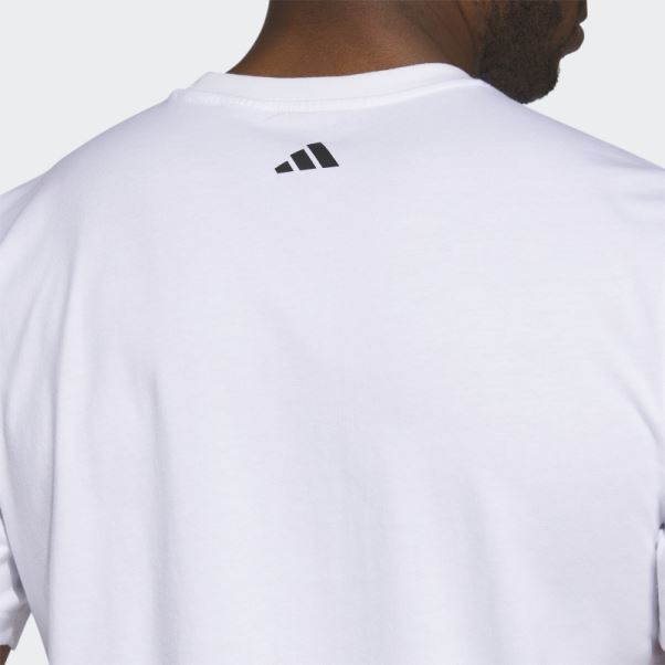 T-shirt Graphique De Basket-ball à Chaîne Blanche Adidas