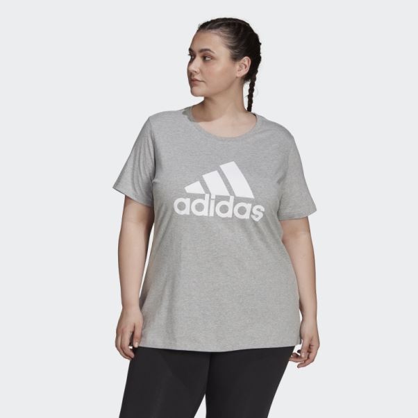T-shirt Logo Essentials (taille Plus) Adidas Gris Moyen