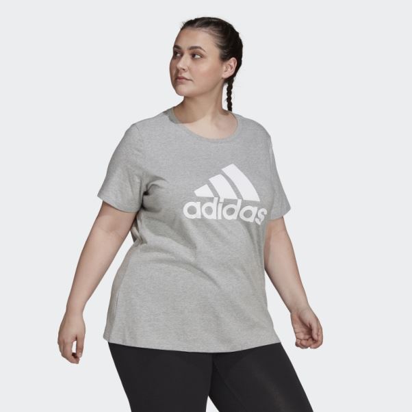 T-shirt Logo Essentials (taille Plus) Adidas Gris Moyen