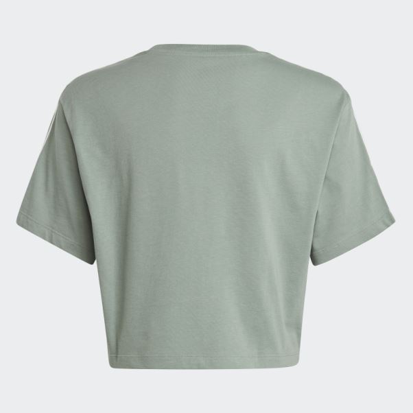 T-shirt Crop Imprimé Animal Adidas Vert Argent