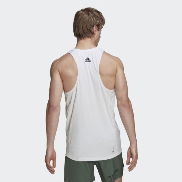 Adidas Possède Le Débardeur Graphique Run End Plastic Waste Aeroready Blanc