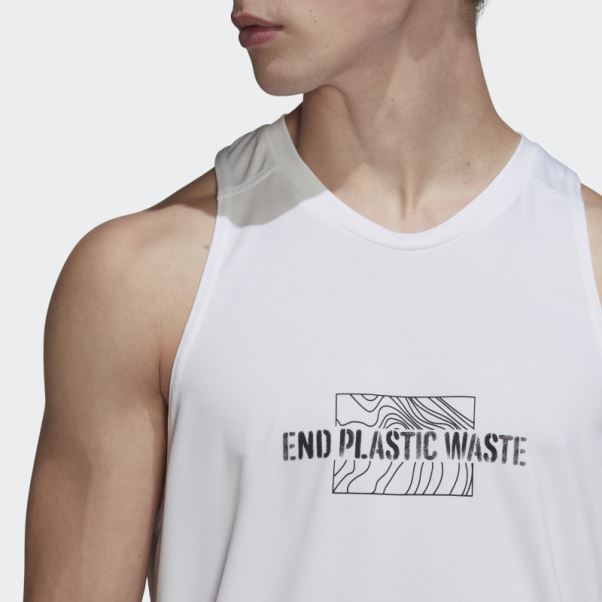 Adidas Possède Le Débardeur Graphique Run End Plastic Waste Aeroready Blanc