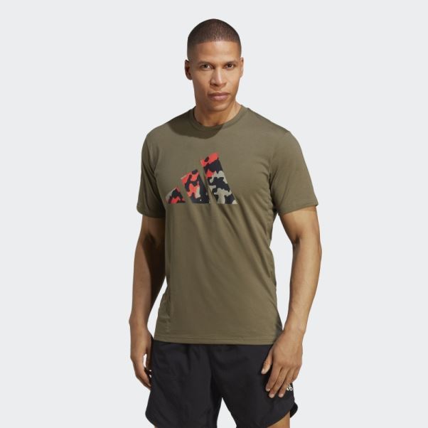 T-shirt D'entraînement à Logo Saisonnier Train Essentials Olive Adidas