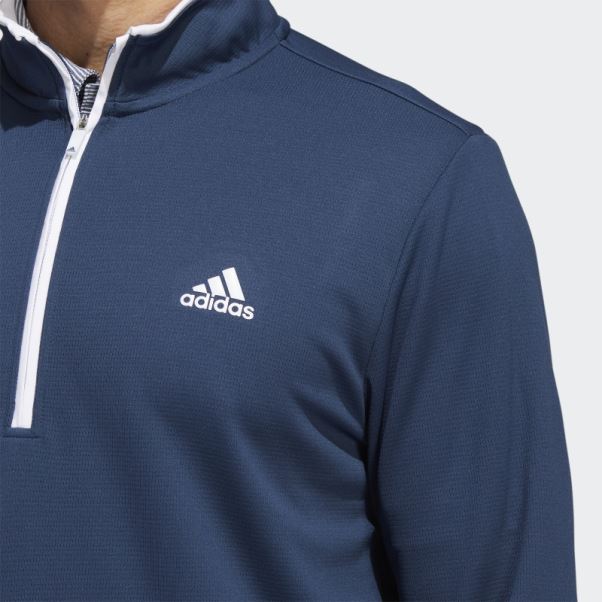 Sweat Quart De Zip Bleu Marine Adidas