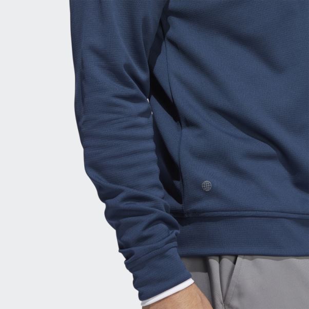 Sweat Quart De Zip Bleu Marine Adidas