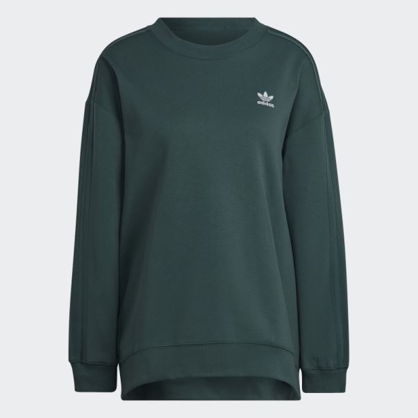 Sweat Ras Du Cou à Lacets Adidas Vert Minéral Always Original