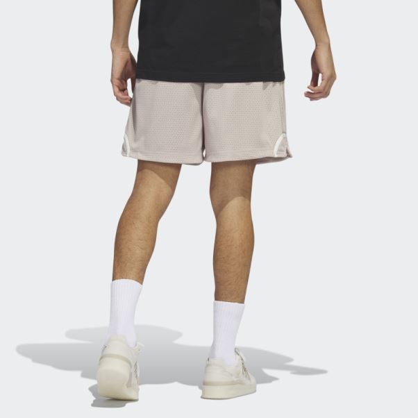 Short De Basket En Mesh Taupe Adidas