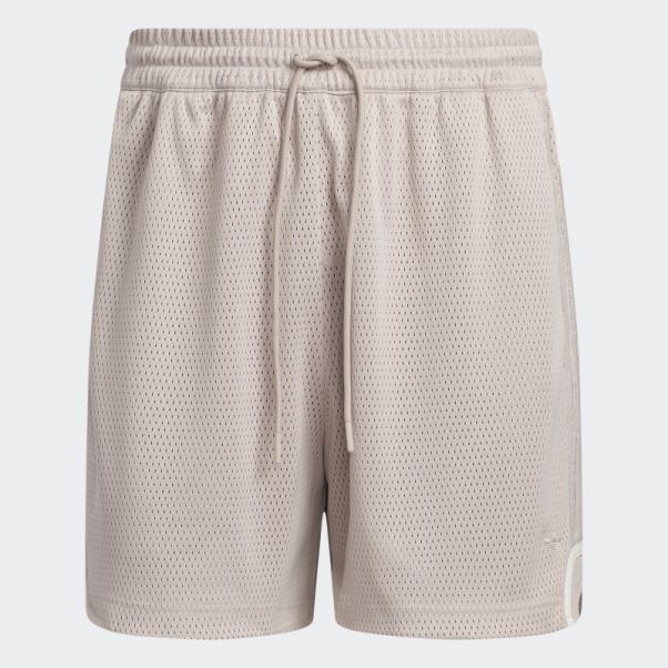 Short De Basket En Mesh Taupe Adidas