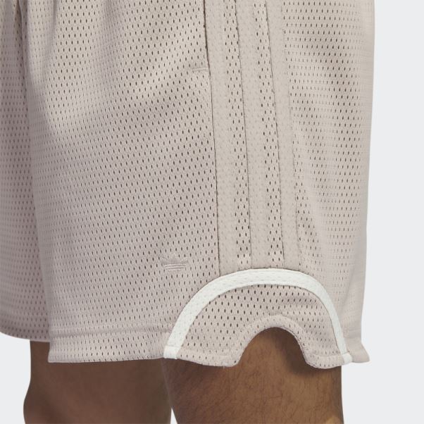 Short De Basket En Mesh Taupe Adidas