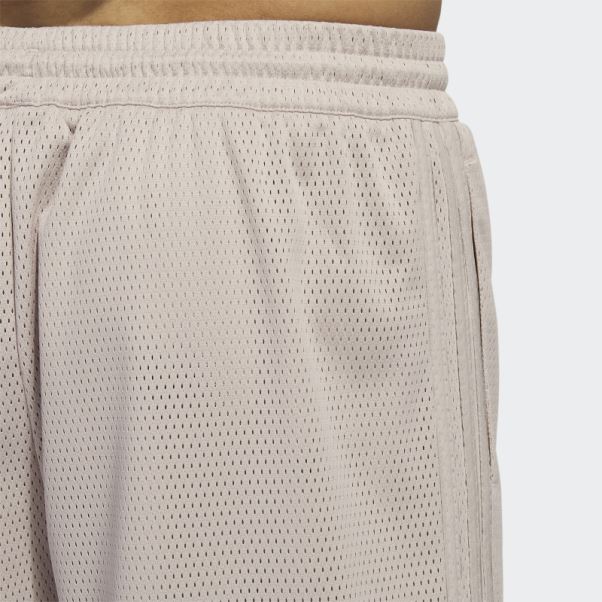 Short De Basket En Mesh Taupe Adidas