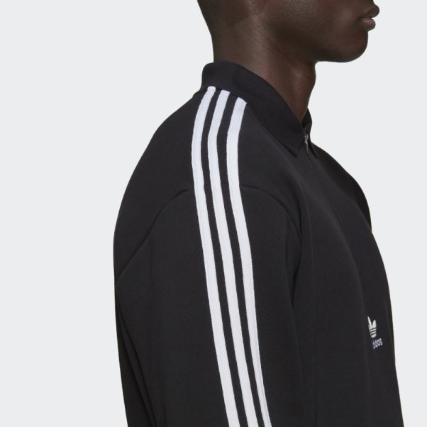 Polo Adicolor 3 Bandes Manches Longues Noir Adidas