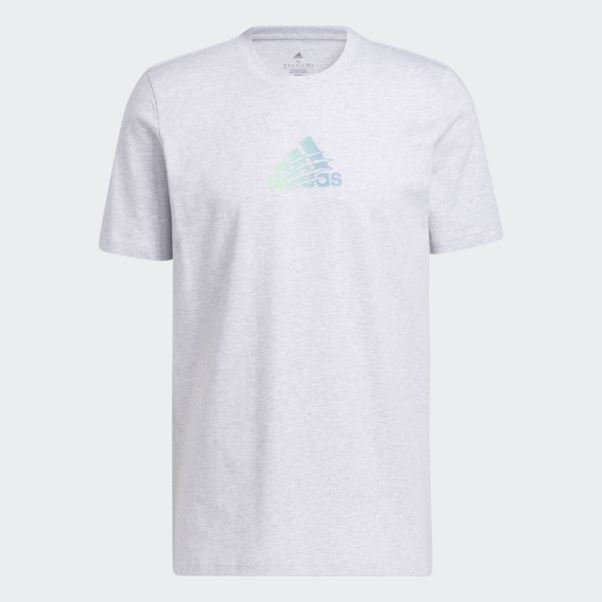 T-shirt Graphique Adidas Power Logo Gris Clair Chiné Fashion