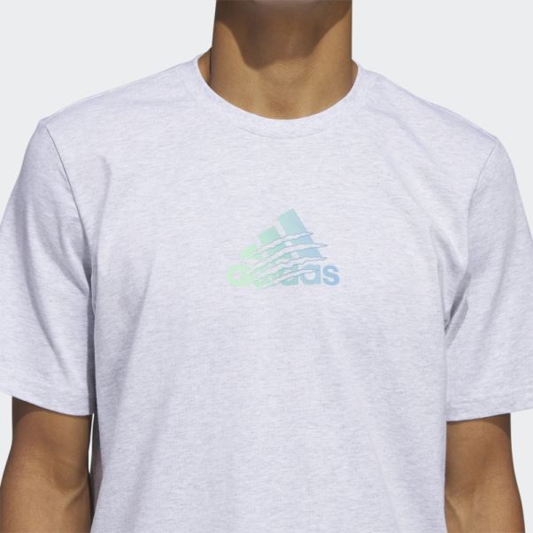 T-shirt Graphique Adidas Power Logo Gris Clair Chiné Fashion
