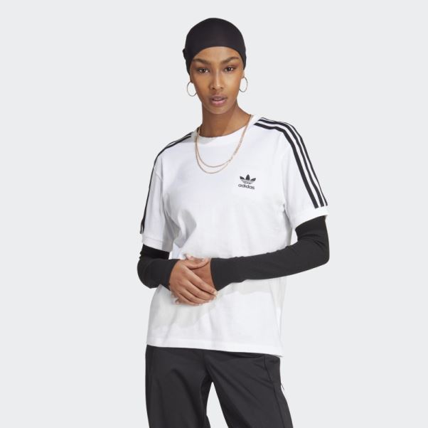 T-shirt à 3 Bandes Adidas Adicolor Classics Blanc