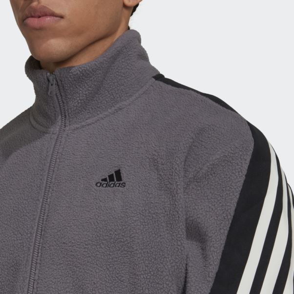 Adidas Future Icons 3-Stripes Polar Fleece Top Gris Trace