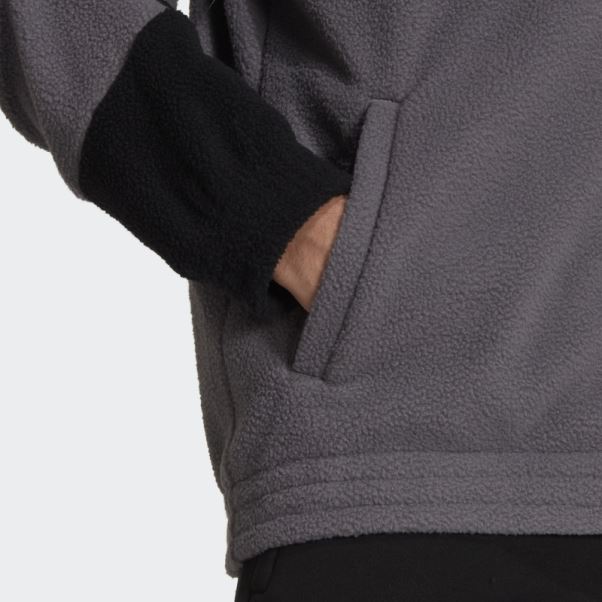 Adidas Future Icons 3-Stripes Polar Fleece Top Gris Trace