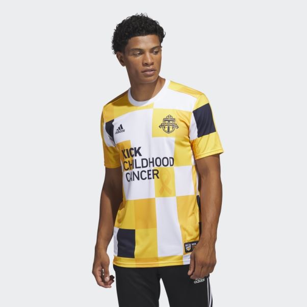Maillot Pré-match Toronto Fc Kick Cancer Infantile Adidas Coll Or