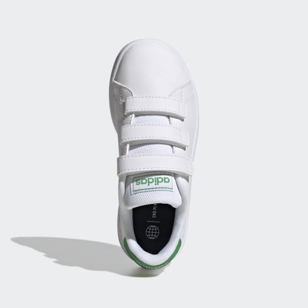 Chaussures à Crochets Et Boucles De Style De Vie D'avantage Court Adidas Blanc