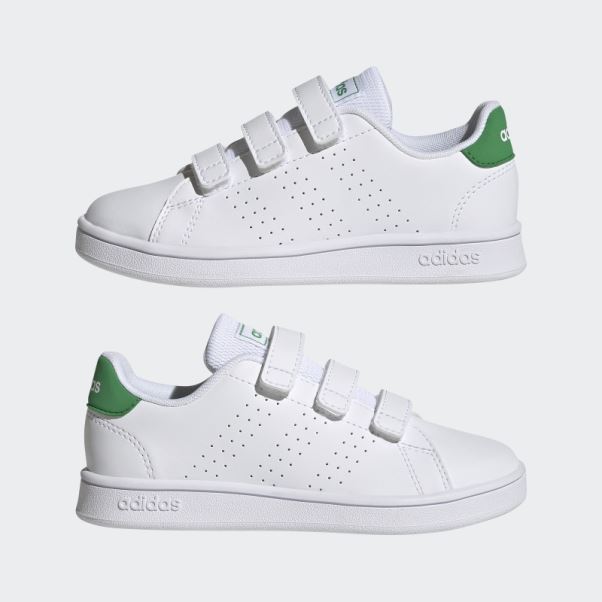 Chaussures à Crochets Et Boucles De Style De Vie D'avantage Court Adidas Blanc