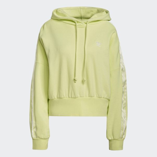 Sweat à Capuche Court Adidas Adicolor Classics Satin Tape Jaune