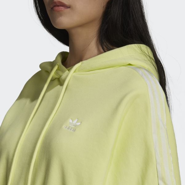 Sweat à Capuche Court Adidas Adicolor Classics Satin Tape Jaune