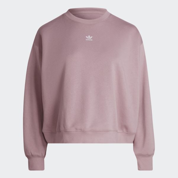 Sweat Adicolor Essentials Crew (taille Plus) Mauve Adidas
