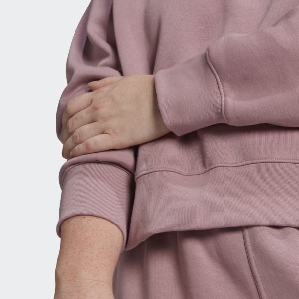 Sweat Adicolor Essentials Crew (taille Plus) Mauve Adidas