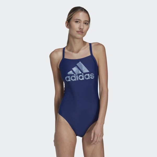 Adidas Maillot De Bain Bleu Grand Logo Victoire