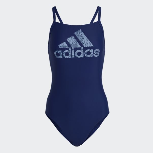 Adidas Maillot De Bain Bleu Grand Logo Victoire