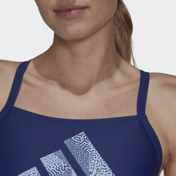 Adidas Maillot De Bain Bleu Grand Logo Victoire