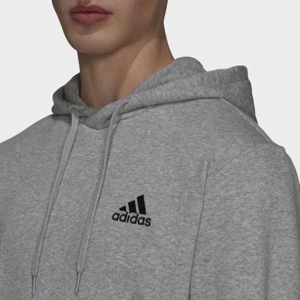 Sweat à Capuche Adidas Essentials Gris Moyen En Polaire