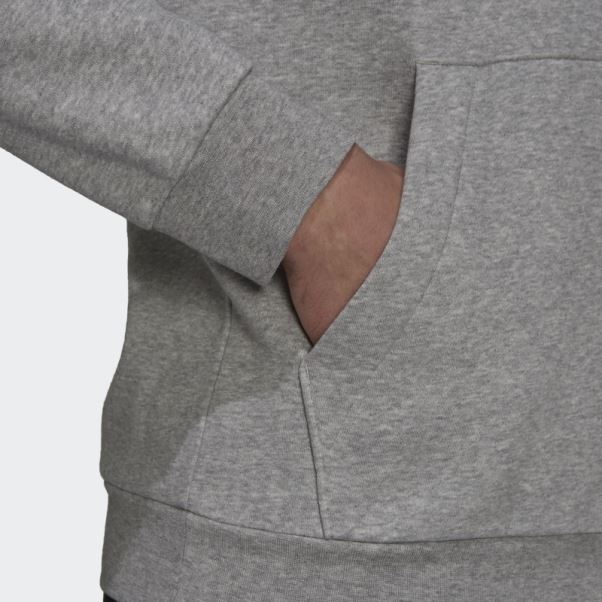 Sweat à Capuche Adidas Essentials Gris Moyen En Polaire